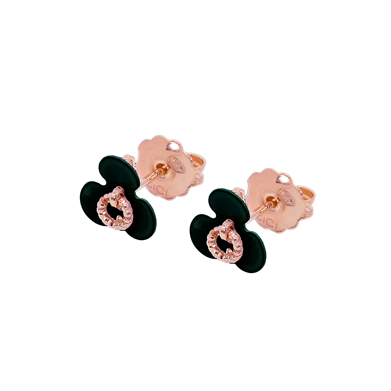 Fiore Nero Stud Earrings